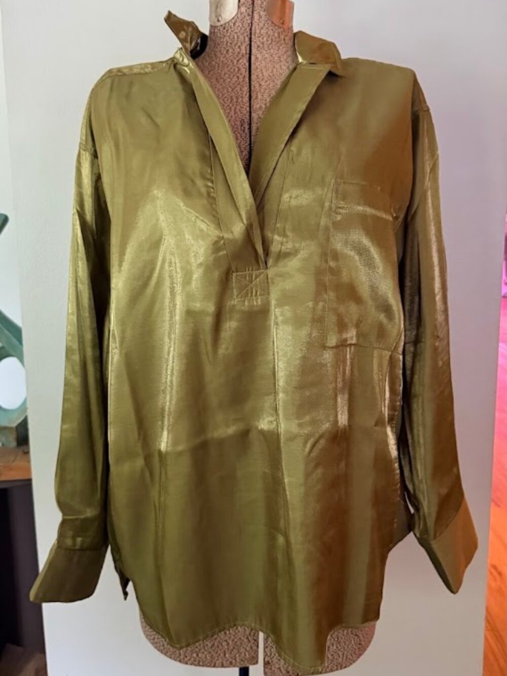 Pilcro Long Sleeve Shine Blouse size XL - Picture 2 of 6
